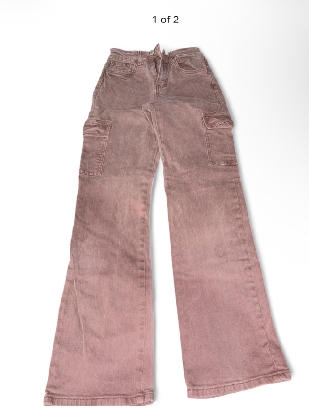 Girls Size 23 Flying Monkey Brown Cargo Straight-Leg Cargo Jeans